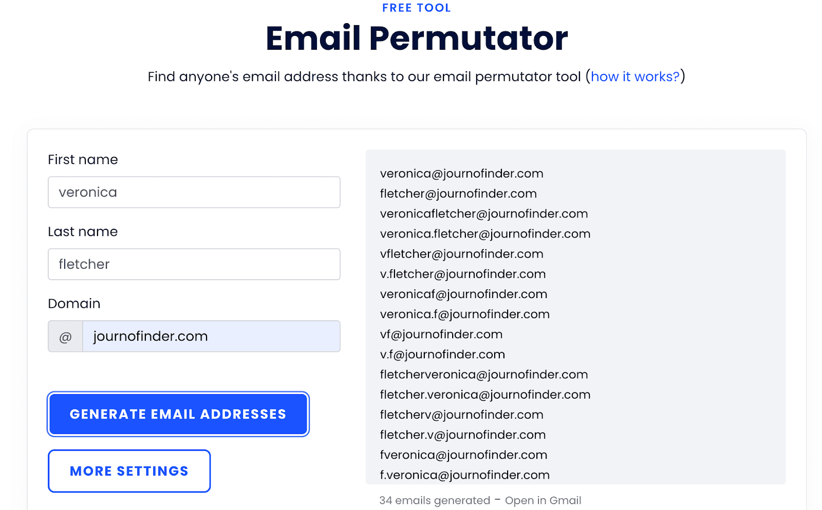 Email permutator