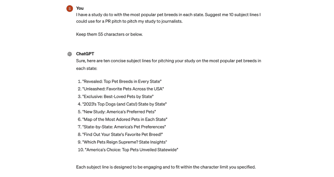 Subject line brainstorming