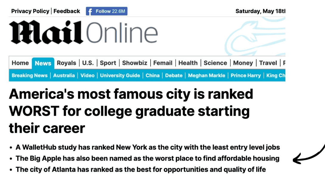 Key points example in a media pitch