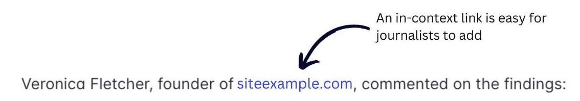 Example of embedding links in a pitch