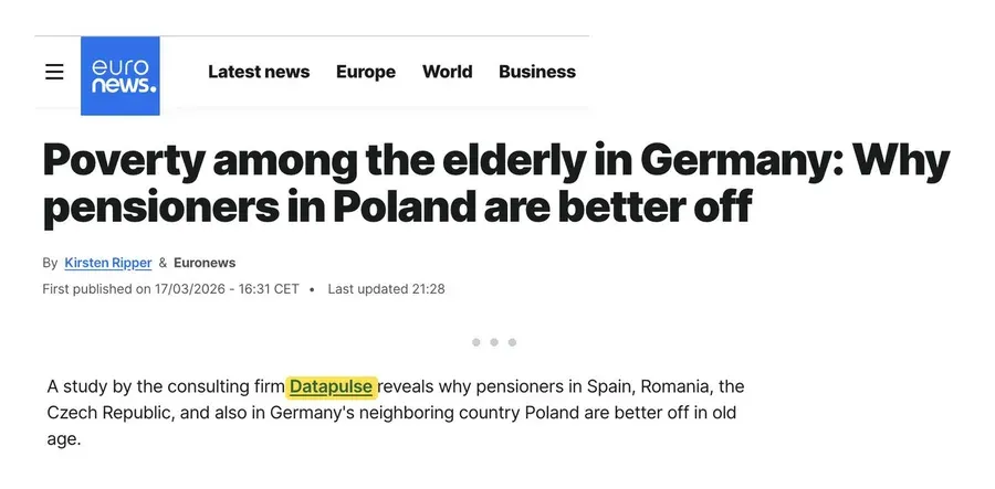Euronews article: Poverty among the elderly in Germany, citing a study by DataPulse